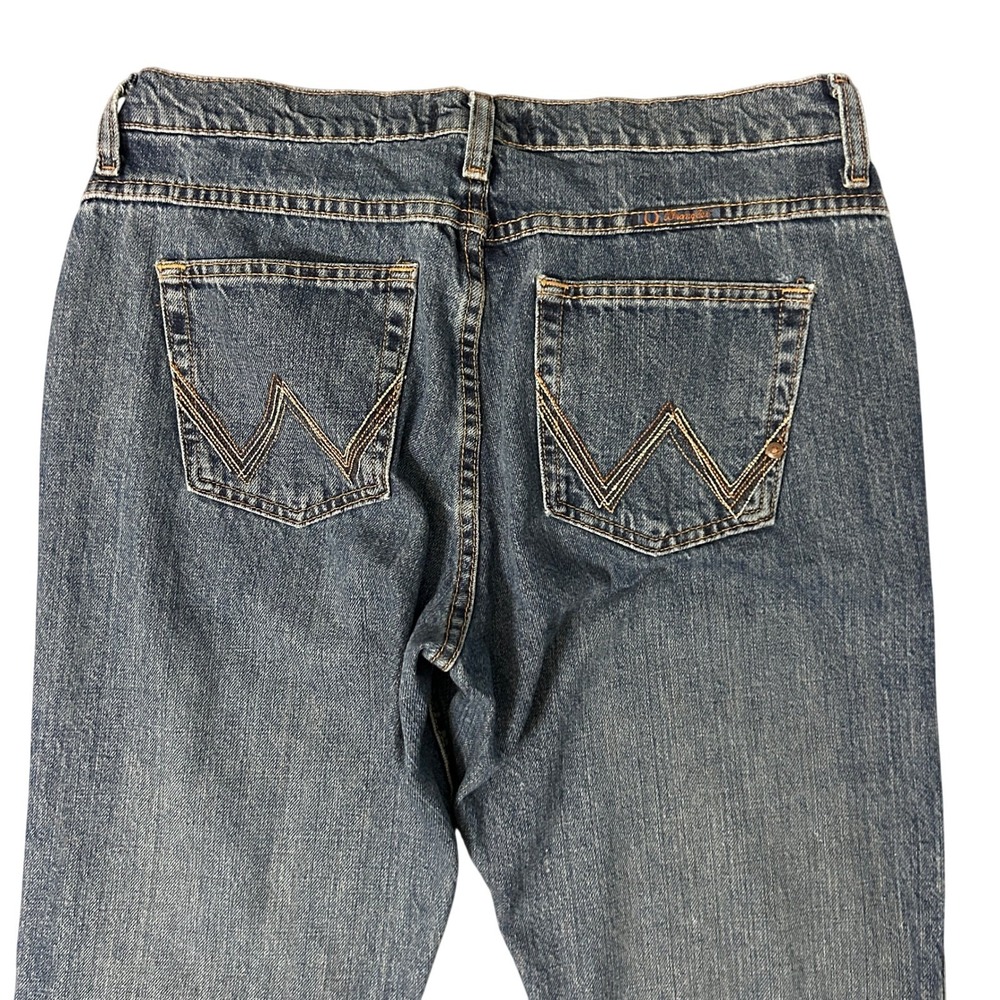 Wrangler Ultimate Riding Jeans Womens 9/10 Blue Straight Cash Cowgirl Cut 32x34